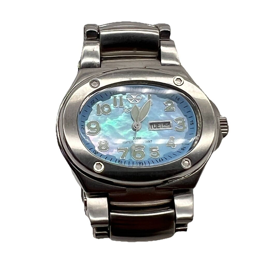 Reactor Orbit 86011 Blue MOP Oval Face Women Watch Diver 200M - New Battery!